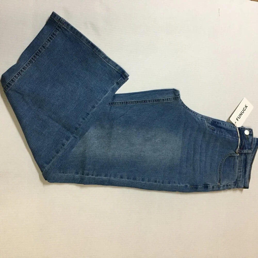 Funuca Straight Leg Jeans for Women ,High Waisted Wide Leg Loose ,Blue, Size 6 - Picture 1 of 6